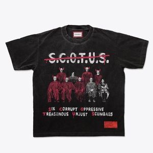 CHNGE 'Abort the Court' Black, White&Red Graphic Short Sleeve T-Shirt, Unisex Sm